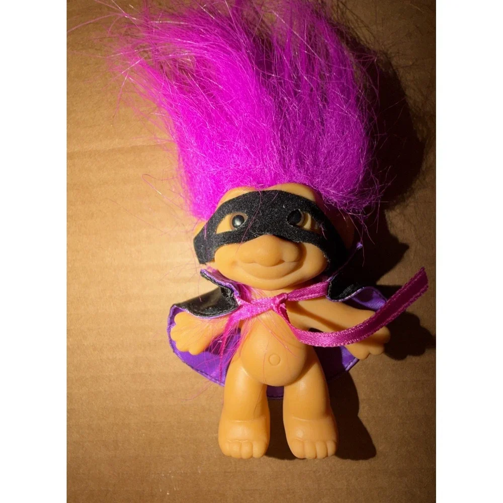 Troll Russ Berrie Zorro 2pc Purple Orange Hair 3in